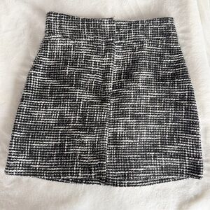 & Other Stories Woven Black and White Mini Skirt